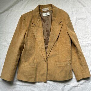 Vintage Court Romi LTD camel ultrasuede blazer jacket (est size 10), EUC
